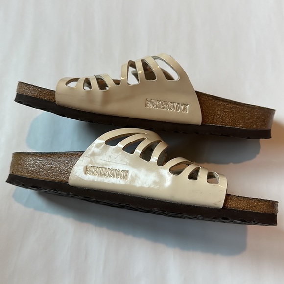 Birkenstock Ivory Patent Leather Sandals 38 - Picture 4 of 8